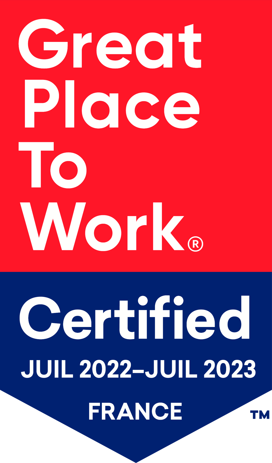 Récompense Certified Great Place To Work de greatplacetowork.fr pour l'année 2021